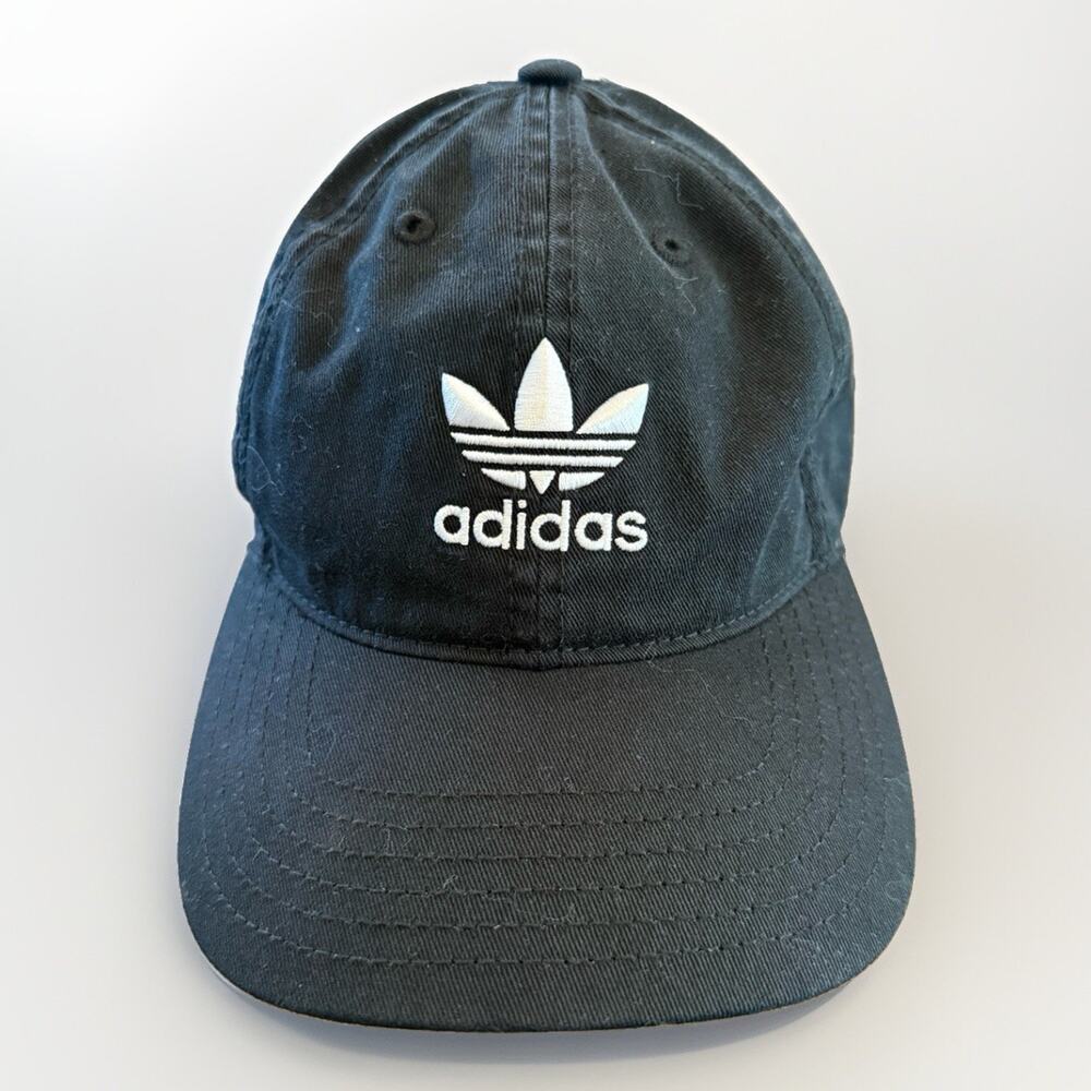 Adidas Mens Black Dad Adjustable Strapback Hat Baseball Cap OSFM